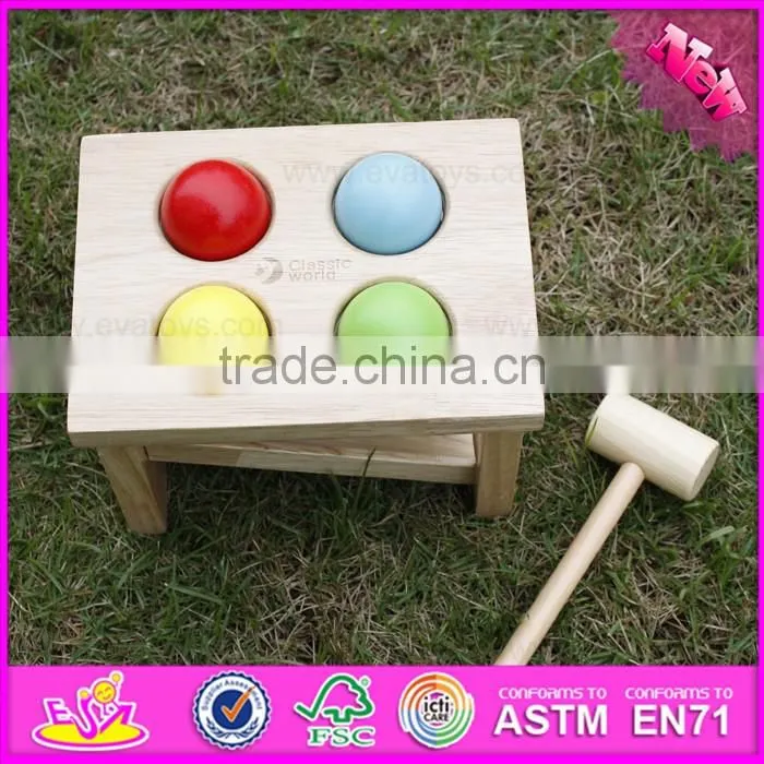 2017 new design baby wooden pounding toy, wholesale kids wooden pounding toy, educational children wooden pounding toy W11G028