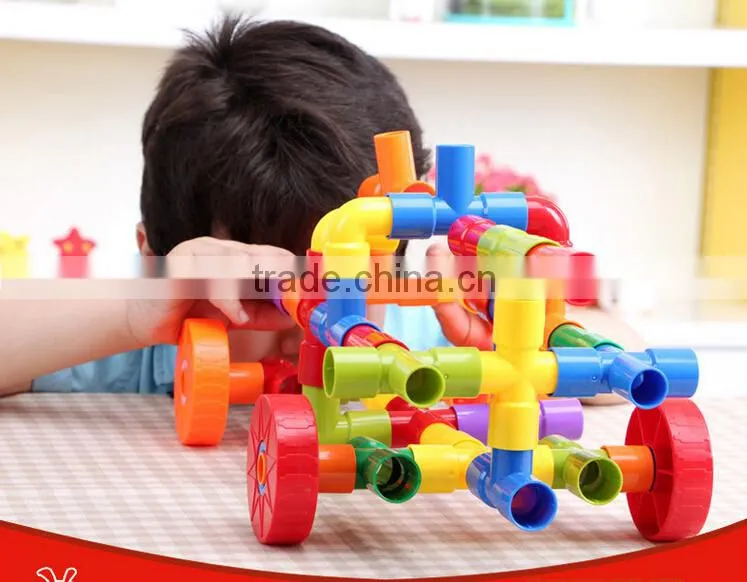 Intubate colorful building blocks bottled plastic pipe type blocks educational toys