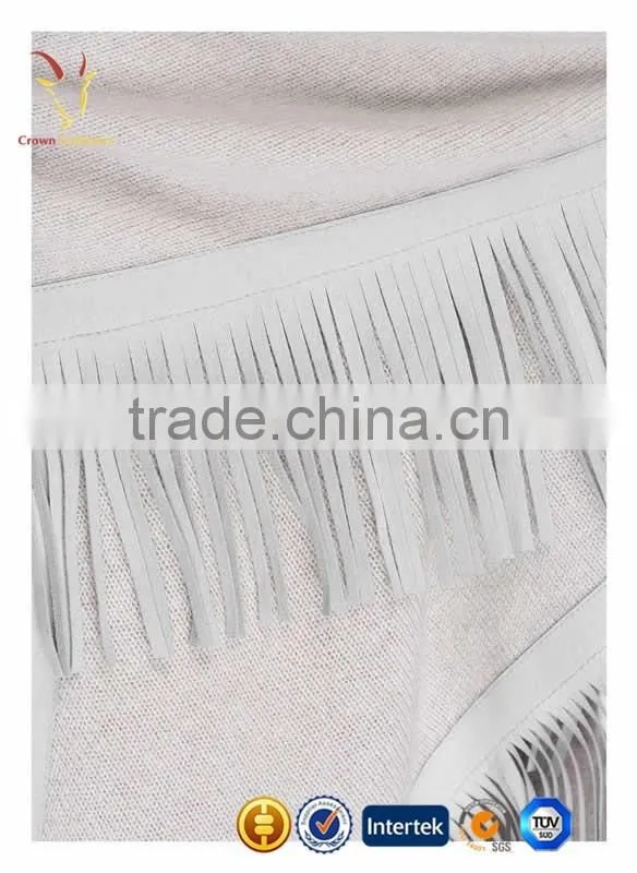 Ladies Cashmere 100% Merino Wool Cashmere Poncho Shawl with Tassel