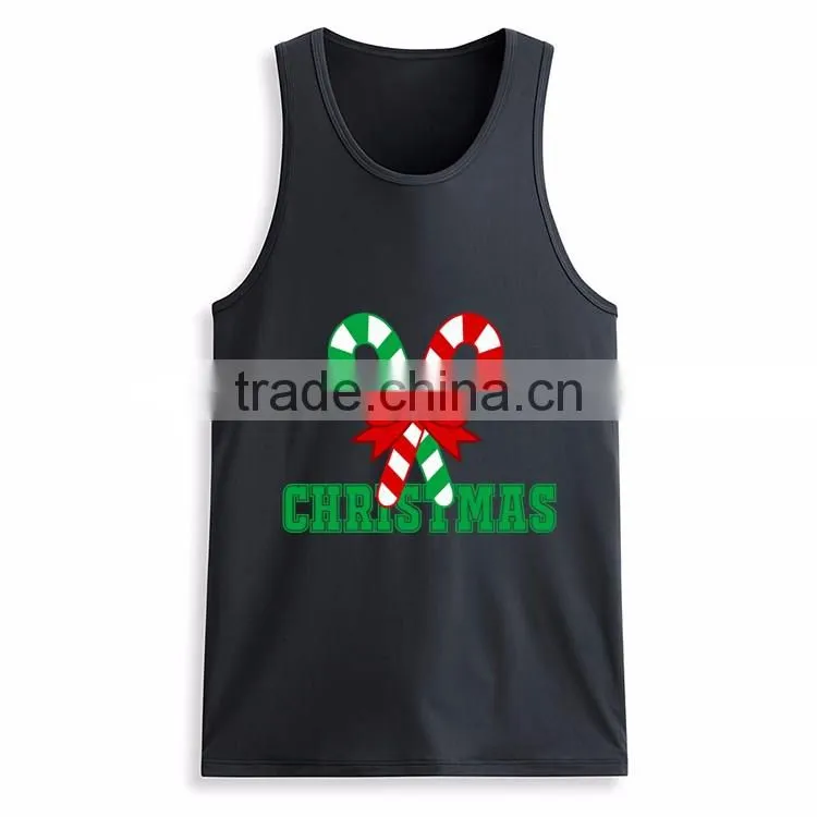 Latest fashion printing design custom wholesale mens 100 cotton tank top