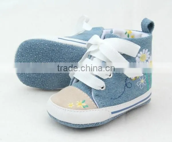 Top quality anti-skid infant boy canvas cotton soft toddler shoes pre-walker sport shoes