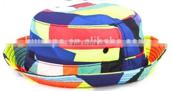 Youth unique cool fashion 100 cotton check colorful bucket hat