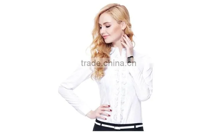 Factory Price Women Shirt With Decorative Border Long Cotton Shirts For Girls