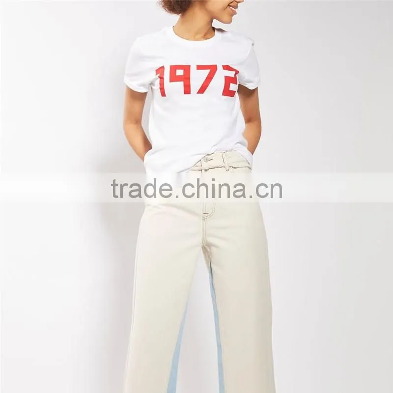 Custom quality slogan in industries blouse garment 1972 slogan tee