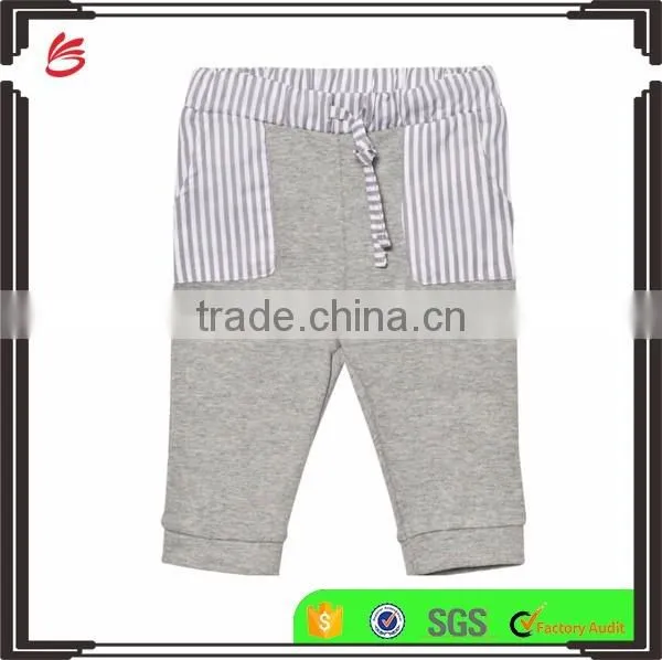 Boy Brushed Grey Melange boys wear cotton pants tight sport pants