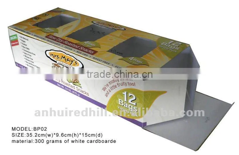 Open window hard cardboard snack box(bp02)