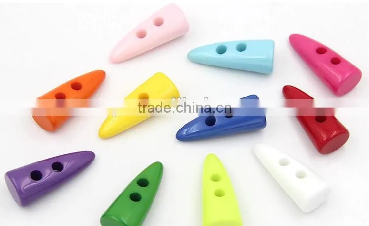 Hot Sale Colorful Fancy Resin Material Buffalo Horn Toggle Button For Coat