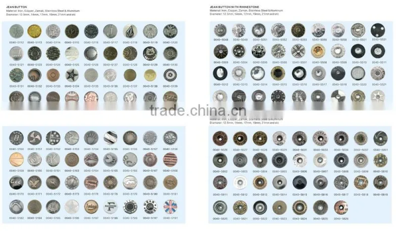 low price hight quality geometric pattern jean button zamak button