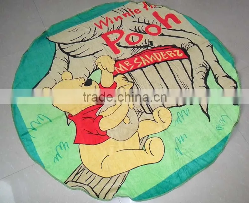 High quality cotton printed sexy round beach towel