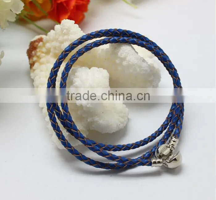 Unique New Plain Braided Leather Cord DIY Clasp Bracelet Leather Jewelry, Accessories for Beads Bracelet Jewelry