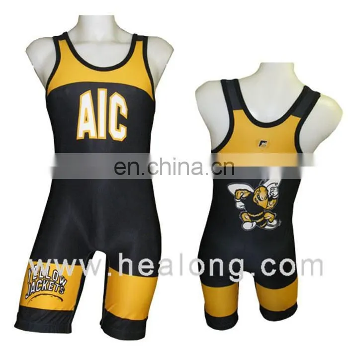 Healong Sublimation Sexy Wrestling Singlets Women 65 Cotton 35 Polyester