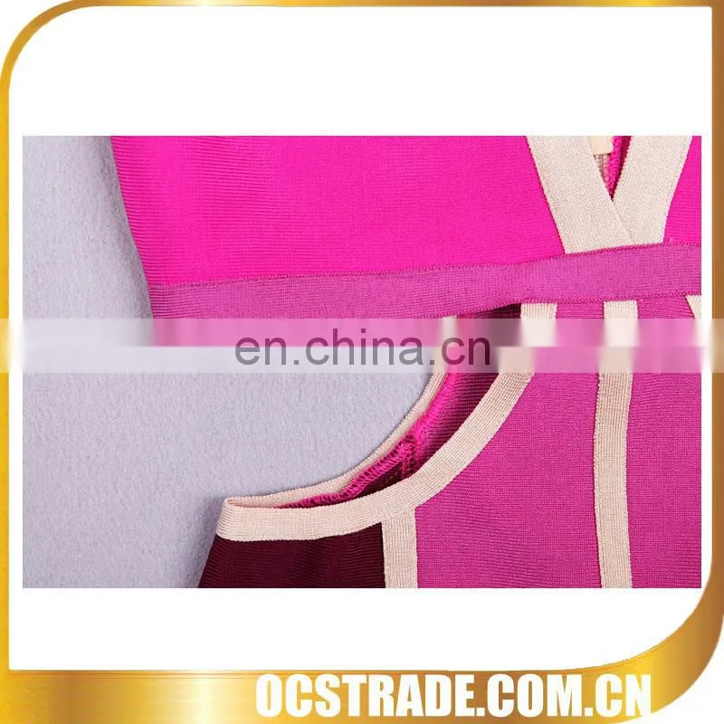 2014 wholesale pink cheap chiffon party dress with lace