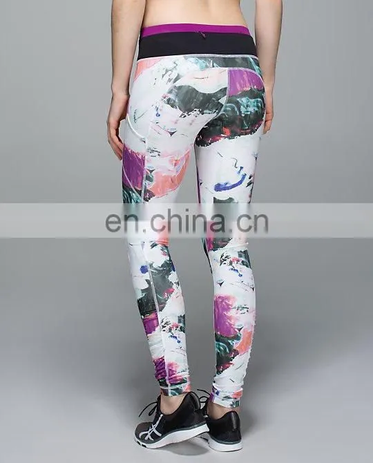 Yihao 2015 Women new design printed Speed Tight leggings sportswear yoga wholesale dance workout printed leggings