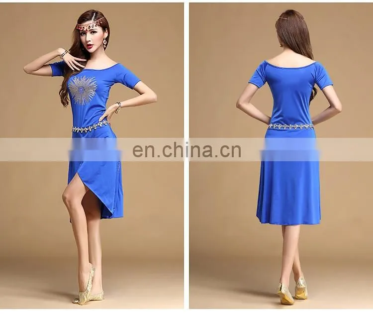 T-5113 Fashion high spandex hot drill designed plus size practice belly dance wears