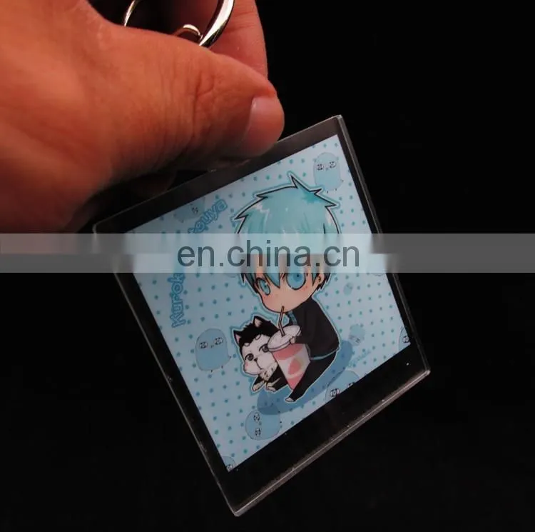 New design promotional gift square keychain acrylic