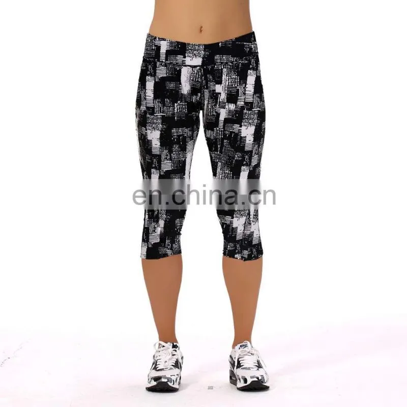 Factory wholesale cropped Trousers sports leggings fitness women summer yoga running ladies leggings
