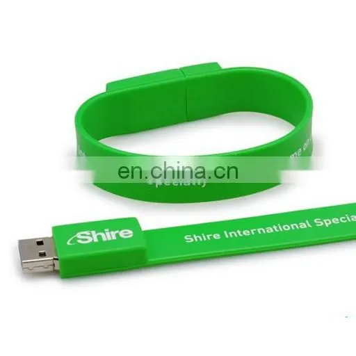 School Gift Silicone Colorful Wristband USB 2.0 Custom Logo Silicon Bracelet Wrist Band USB