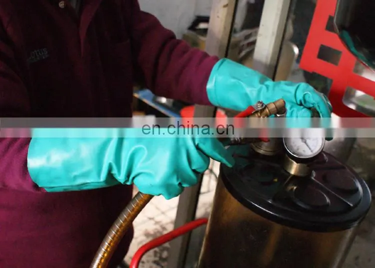 Long Cuff Green Flock Lined Nitrile Chemical Resistant Acid-based Proof Cheap Work Gloves