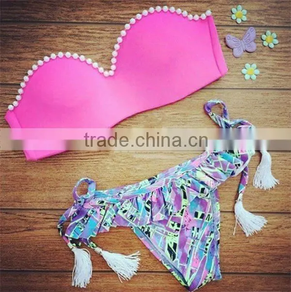 2016 Direct Selling Women Sexy Push Up Padded Beachwear Swimsuit