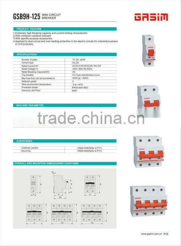 2014 best sell automatic reset circuit breaker