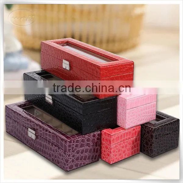 Luxury design alligator leather watch display box