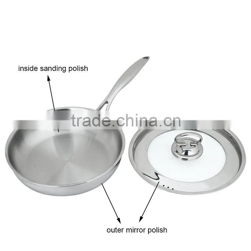 Popular 304 Stainless Steel Frying Pan