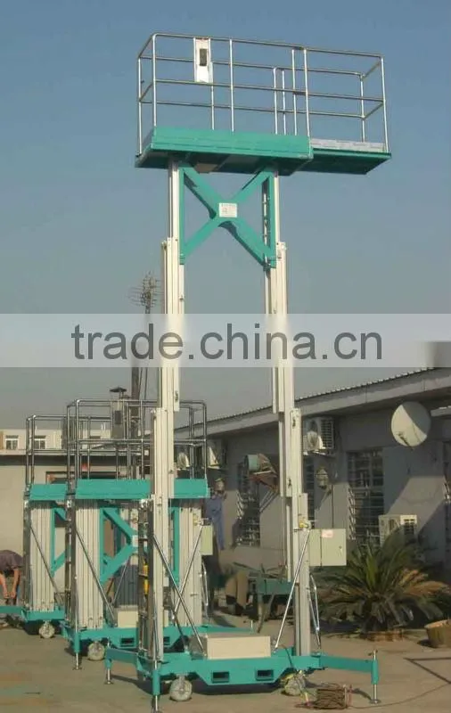 hydraulic double mast aluminum portable man lifts for painting