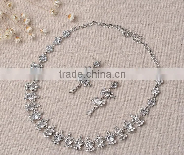 Newest Trendy Cheap Wedding Necklace And Earrings Set Special Bridal Jewelry Sets