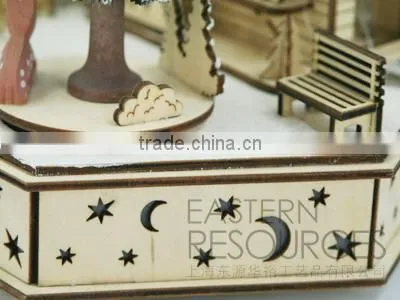 Laser Cut Christmas Music Box with LED Light