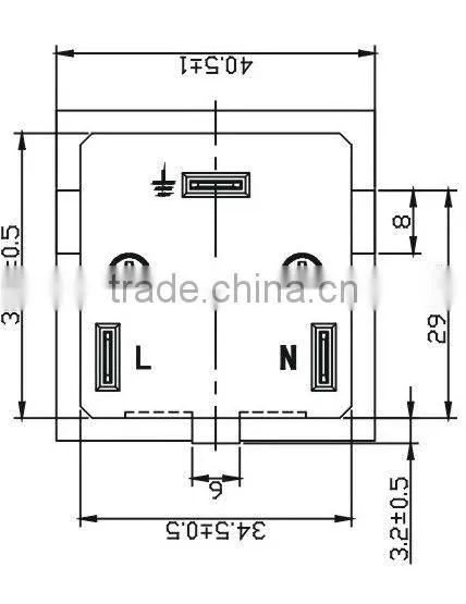 10A 250V U.K. black AC tabletop socket