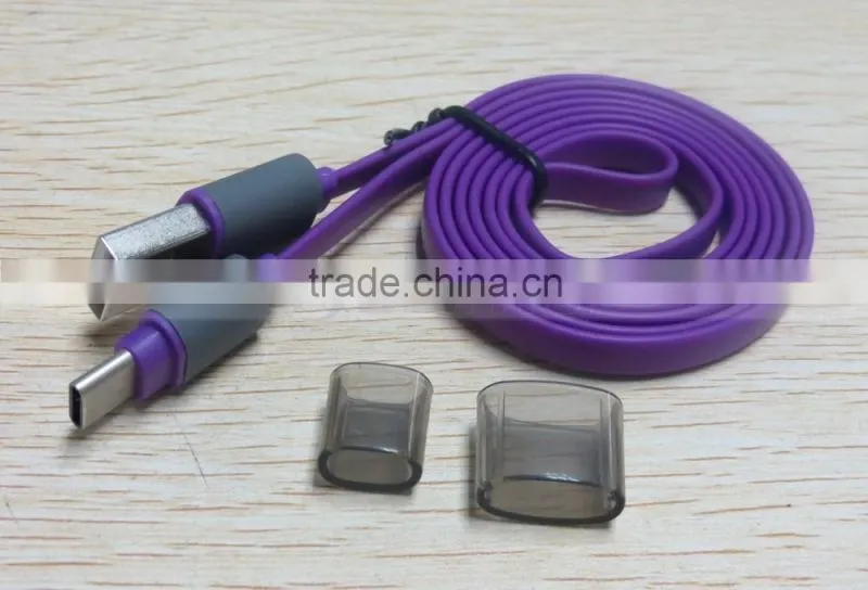 For Huawei USB 3.1 Data Charge Type C Cable Flat Color Noodle Cord