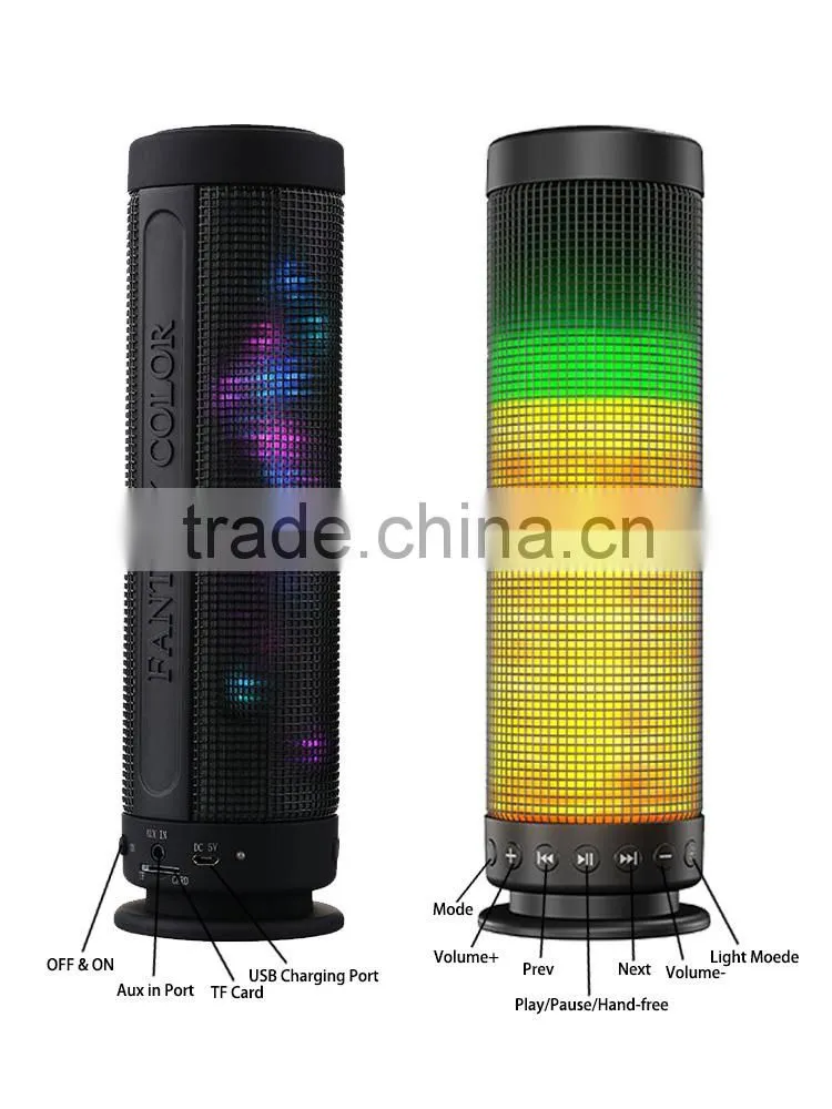 High quality music play fantasy color led light wireless Bluetooth speaker