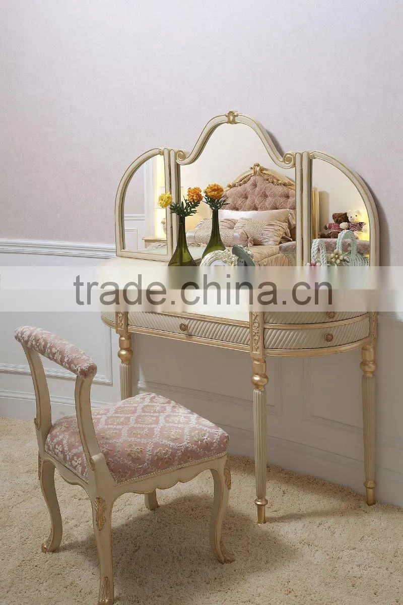 Foshan romantic french wood bedroom set white wedding bed girls bedroom furniture