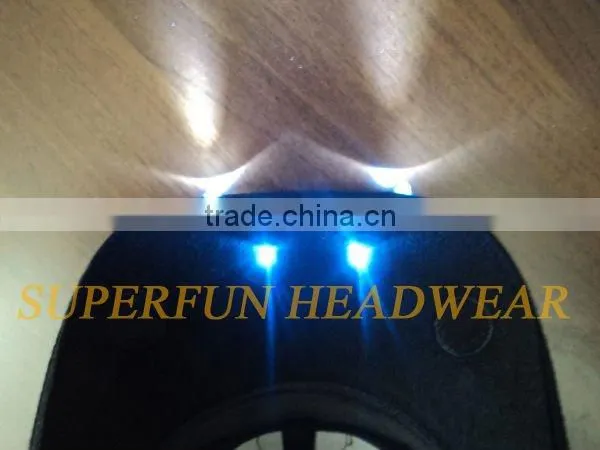 100% cotton red LED lighting hats
