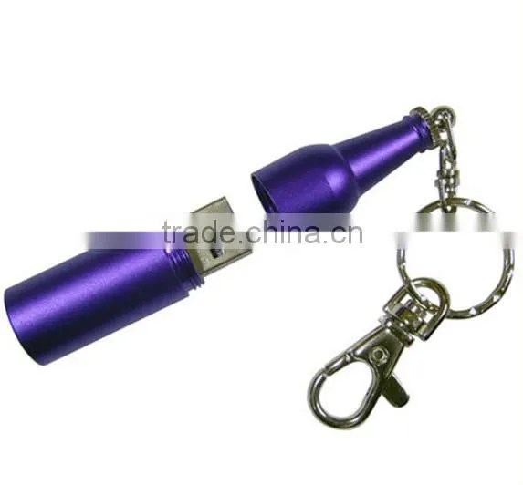 Wine bottle USB flash disk with key chain