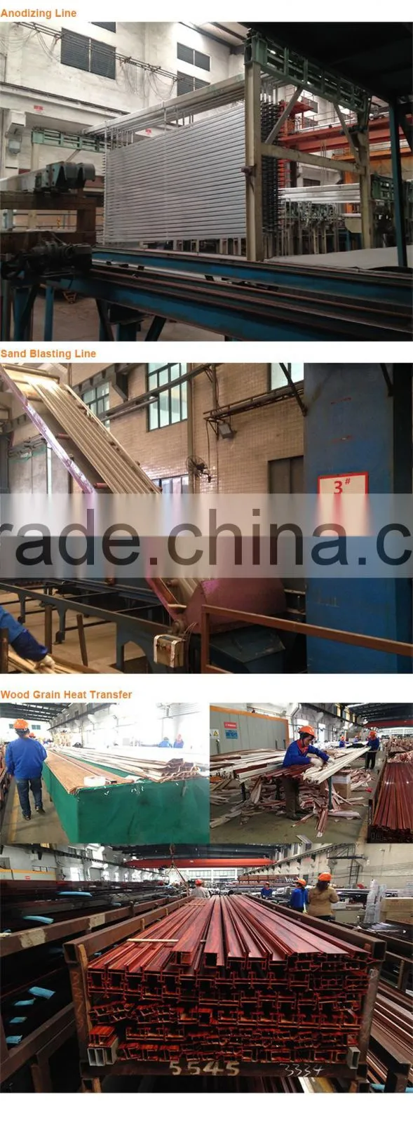 Customized 6000 series wood grain aluminum extruded profile