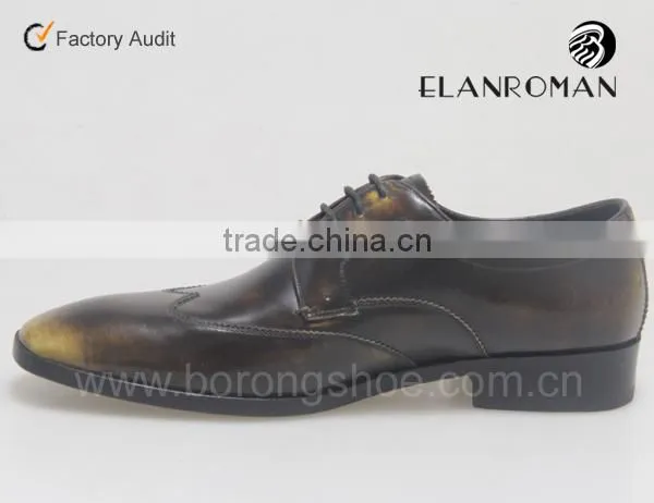 Burning waxing genuine leather british shoes for men on wholesale