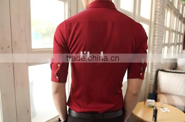 Red color men half sleeve shirts