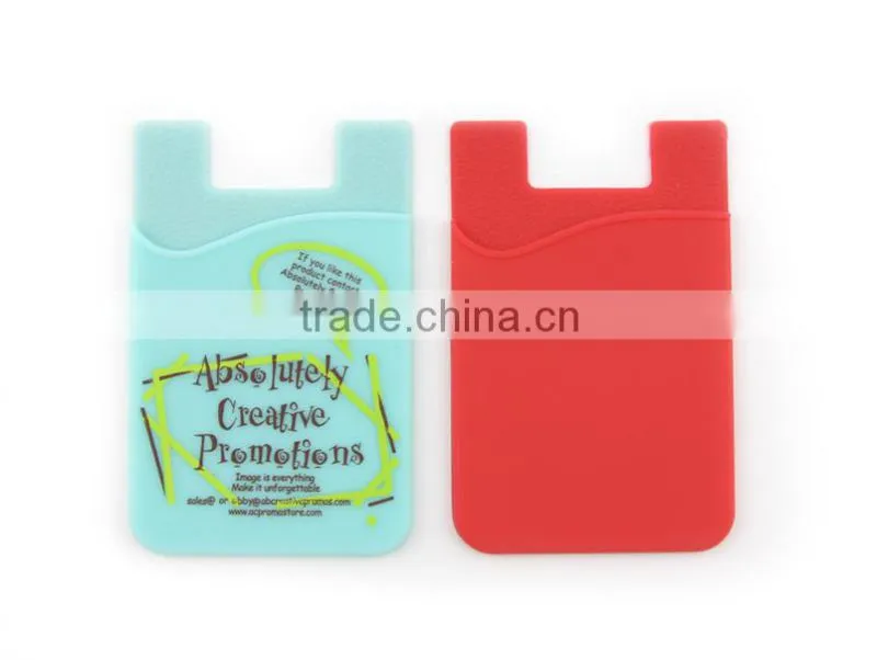 Custom made mobile phone sticky silicon card holder,business card case,business card case
