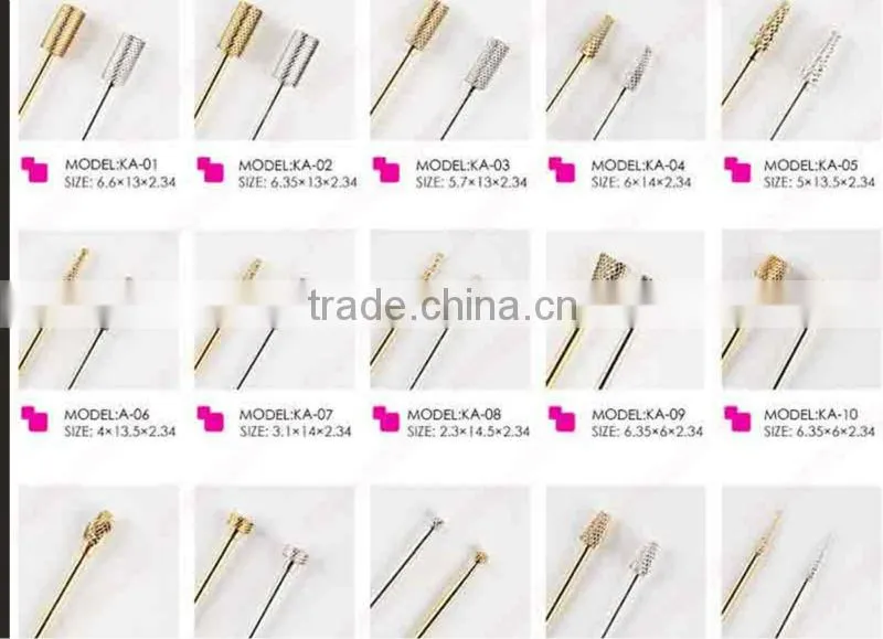 nail file drill bits set - Diamond Drill Bits Set-Ti-Plated -for Nail Art / Manicure / Polishing Machine - wholesale