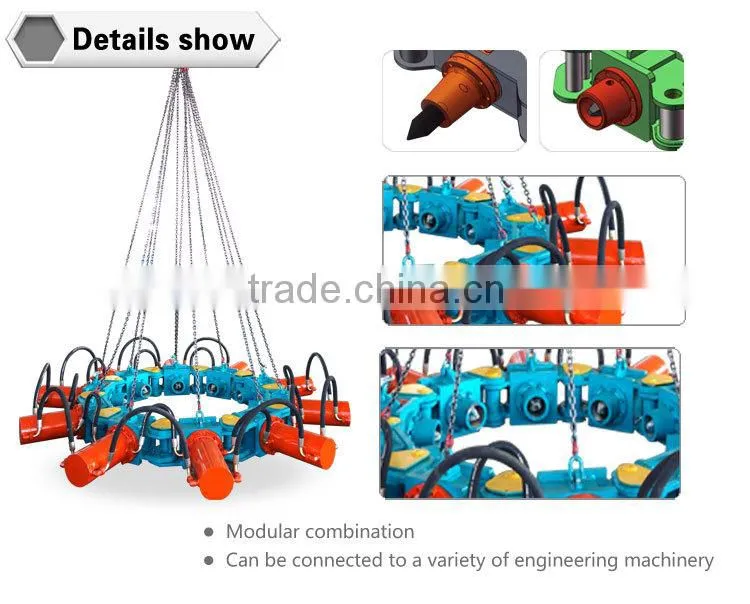 round concrete pile hydraulic breaker/Supplying fine hammer Hydraulic Breaker