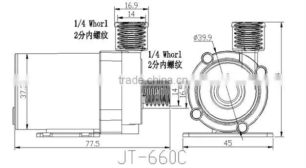 12V 24V DC CPU Cooling CAR Brushless Water Pump 1000L/H
