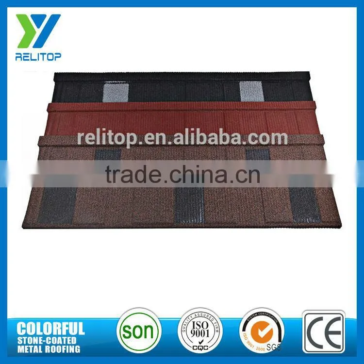 Flat stone coated french roof tile with good quality