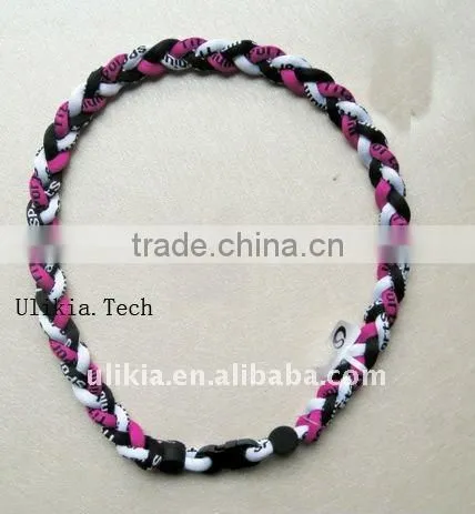 2011 Hot selling titanium braided necklace with 55colors