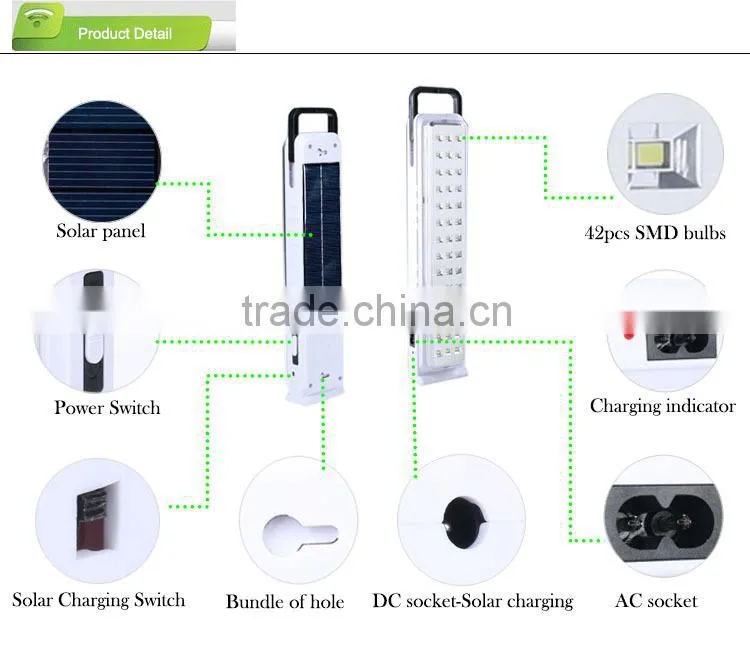 sell well Wholesale solar rechargeable led emergency light