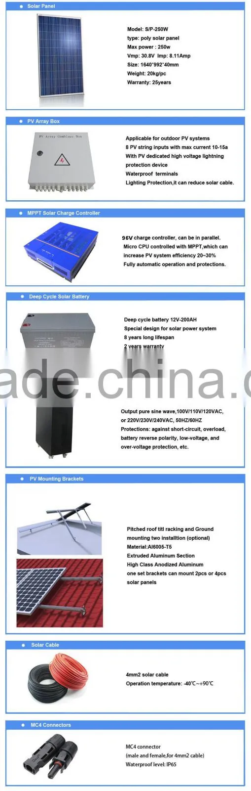 High Quality 7KW 96V Off Grid Solar Power System For Home Use
