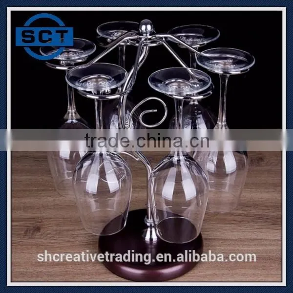 Elegant Red Wine Rack Glass Holder with Tree of Life Style
