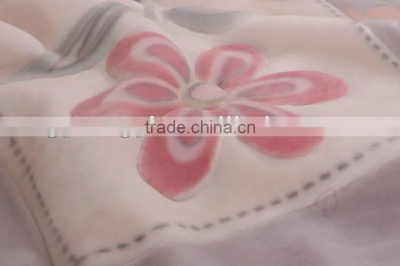 100% polyester printed and special carving raschel blanket 5kg