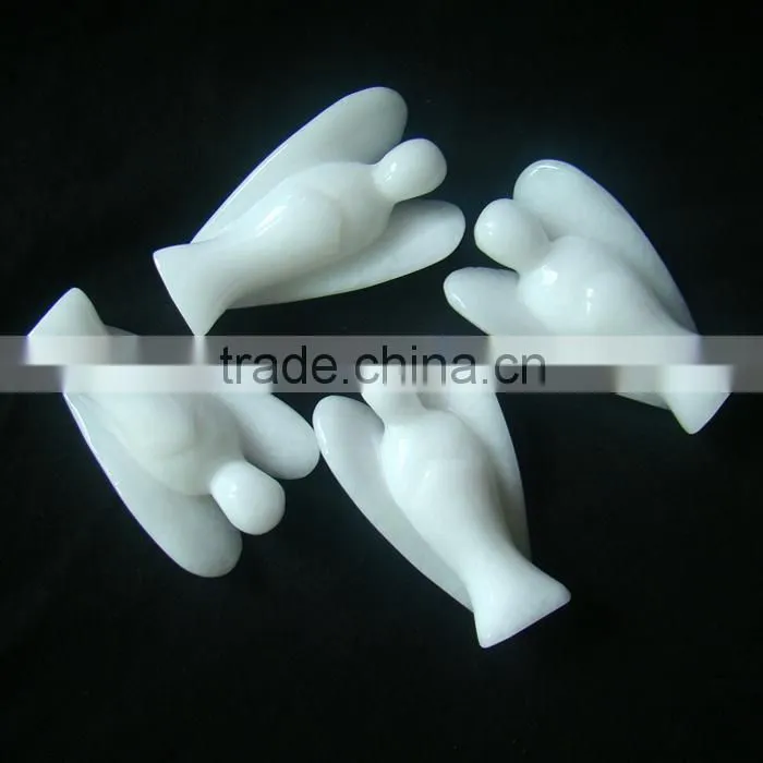 CH-AS06 New Arrival Hot Natural Figures Stone Gemstone White Jade Angel Carving