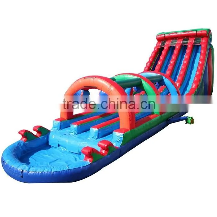 giant triple lines commercial colorful grade inflatable water slide for sale